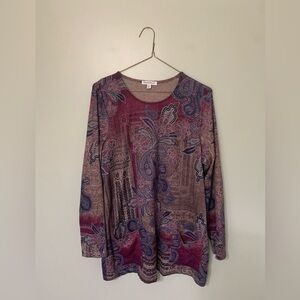 NorthStyle — long sleeve multicolored print women’s medium blouse